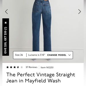 Madewell straight jean size 32